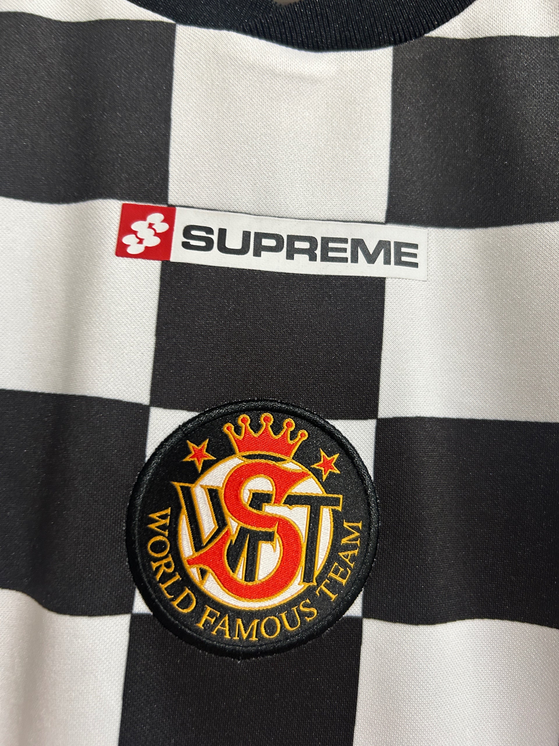 SUPREME BLACK CHECKERBOARD JERSEY SIZE SMALL NEW | dva percent
