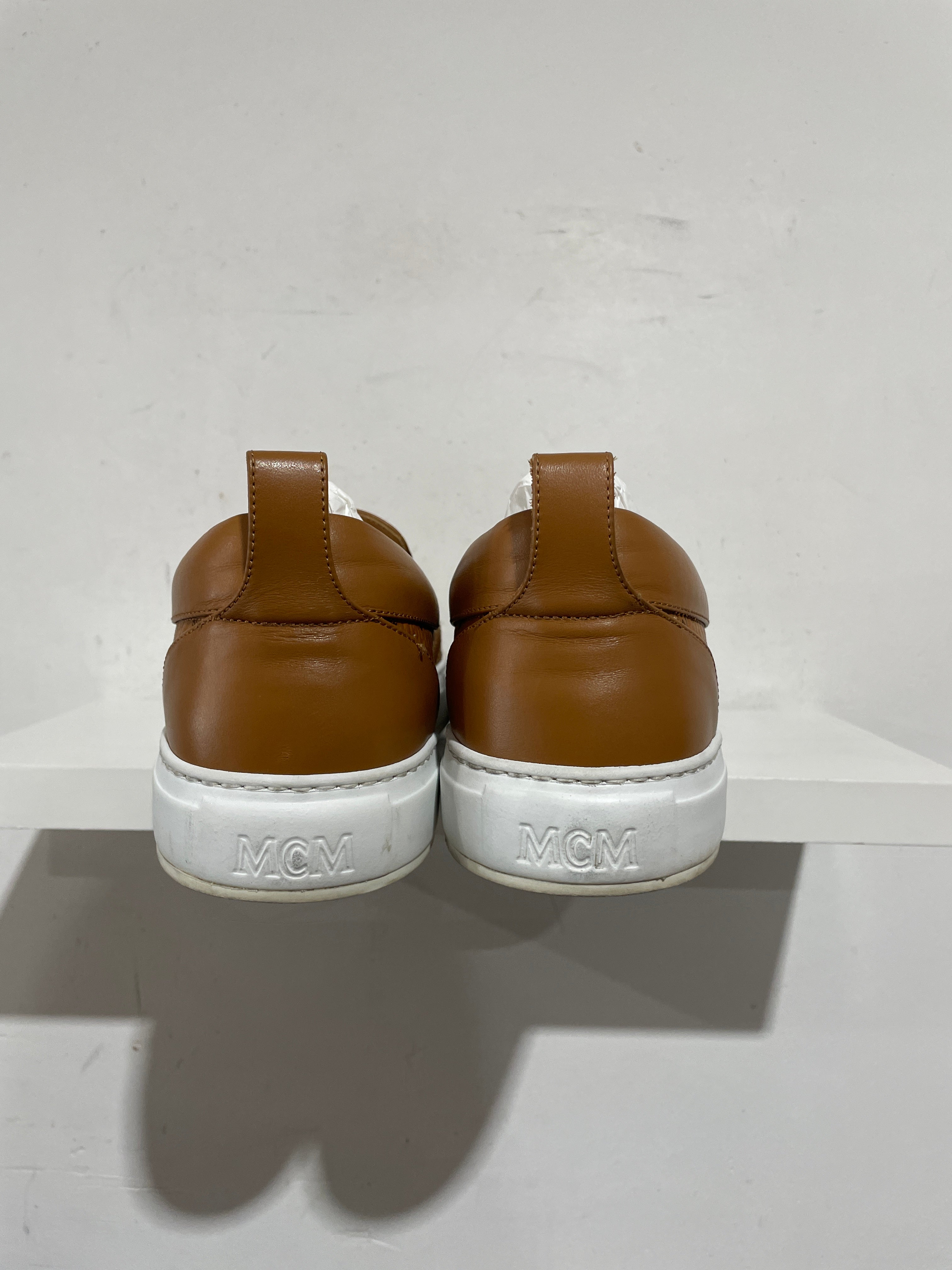 MCM NEO TERRAIN SLIP ON MONOGRAM SNEAKER IN VISETOS LEATHER 