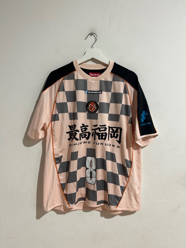 SUPREME PINK CHECKERBOARD SOCCER JERSEY SIZE MEDIUM NEW | dva percent
